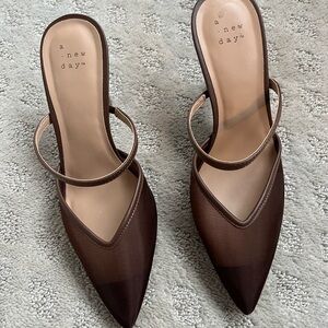 A New Day Dark Brown Pointed-Toe Heels